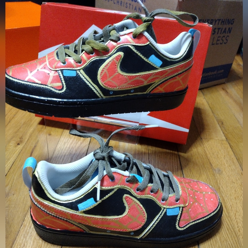 NEW custom Nike Kids Sneakers Spiderman Inspired